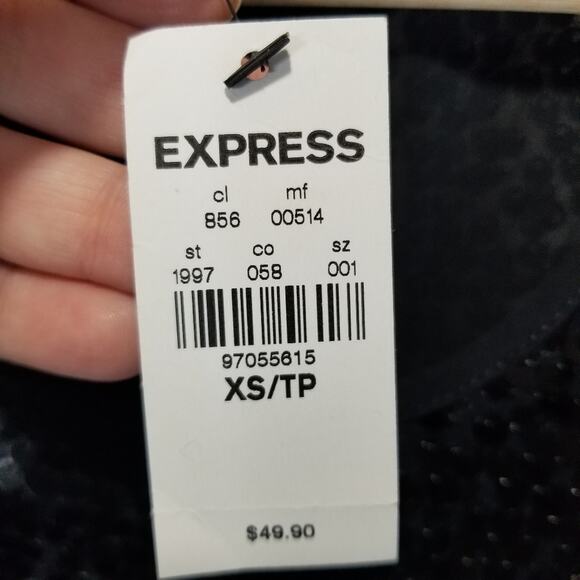 NWT Express Black Sequined Tank Top Size XS - Picture 7 of 9